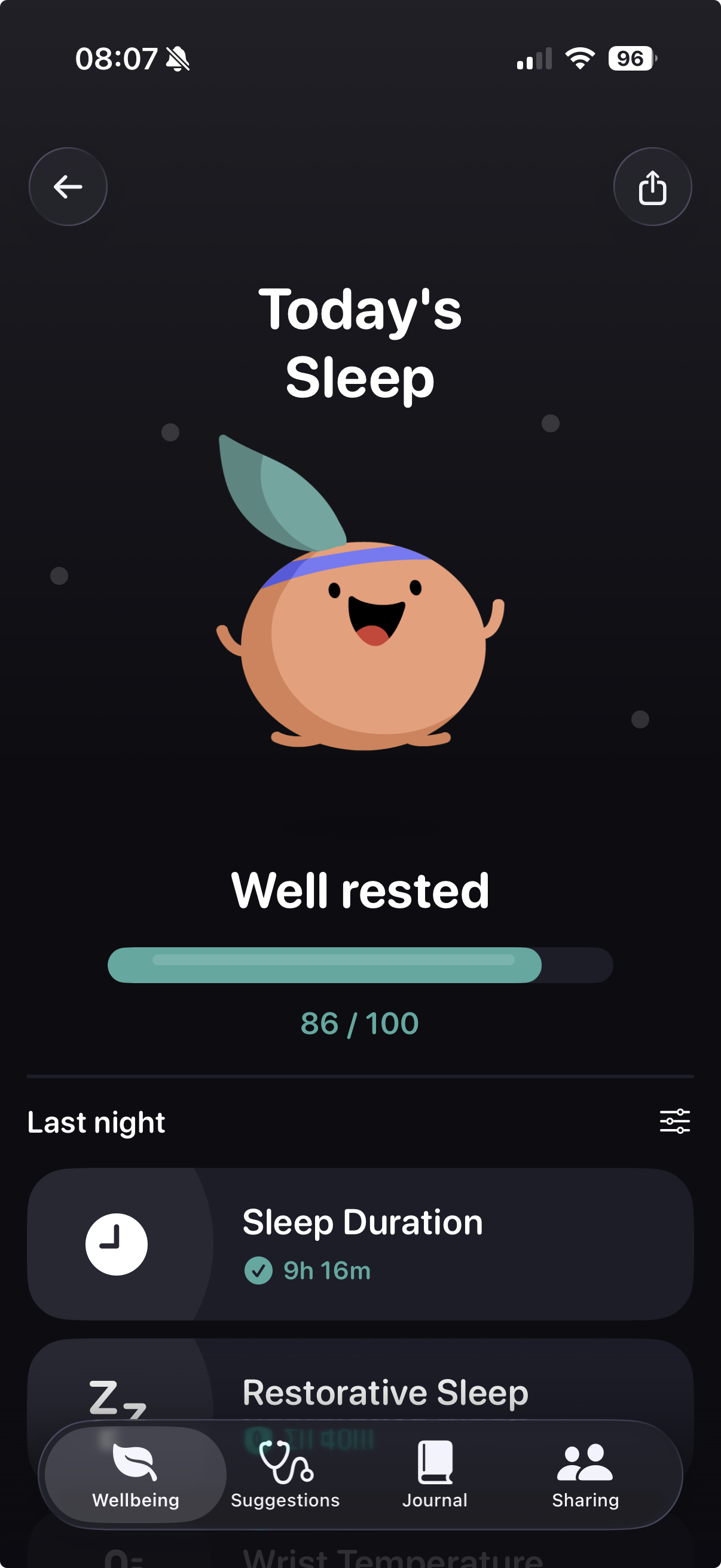 Yoa Sleep screen